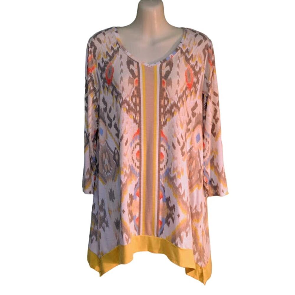 Chico's Zenergy Summer Tunic, Yellow Multi, Size 1 (8)